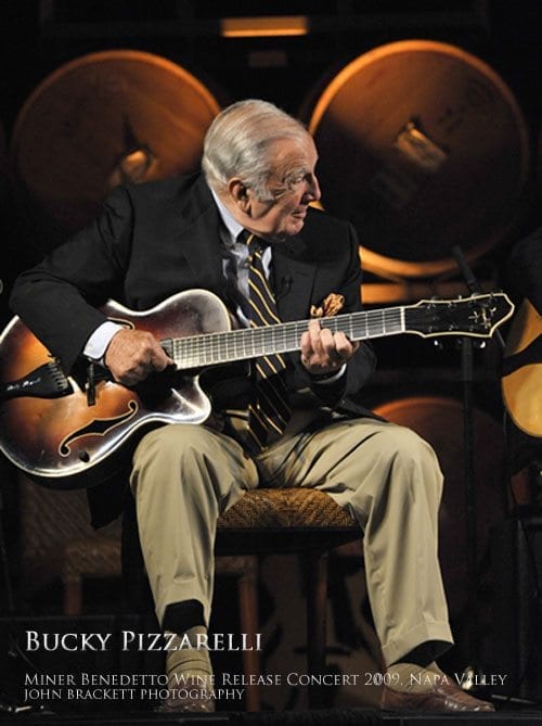 Bucky Pizzarelli Miner Benedetto concert 2009 - John Brackett Photography with text for BP bio page 1b