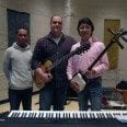Douglas J Neel (with Benny guitar) with friends Agatsuma (holding his shamisen, right) and his pianist 