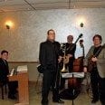 Douglas J Neel (trombone), Mike Shirtz (piano), Kris Burt (bass), and Keith Barber (guitar) at a NAMI fundraiser