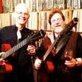 Cheers! Berklee's Garrison Fewell and Mark White with their new Benedetto BRAVO ELITE archtops May 2013