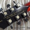 Headstock of Chico Penheiro Benedetto Bravo Elite S2012 signed by Bob Benedetto