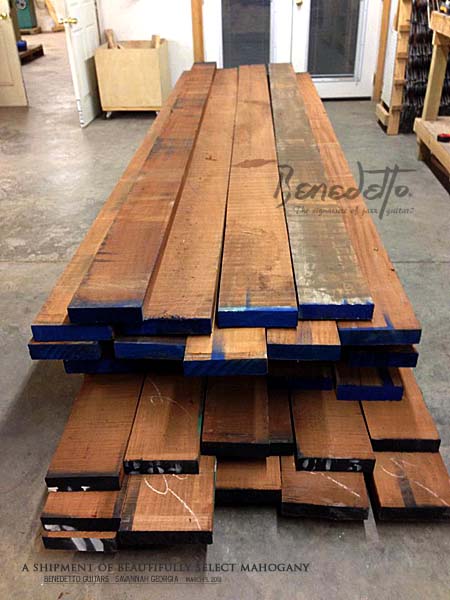 Shipment of Select Mahogany Benedetto Guitars March 5, 3013