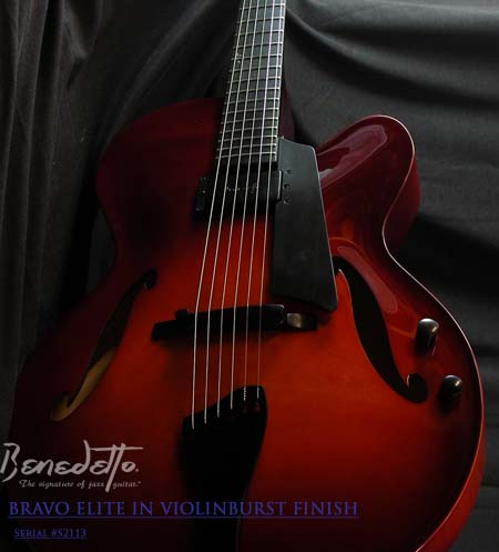 Benedetto Bravo Elite Violinburst finish Serial #S2113 for Mark White Berklee