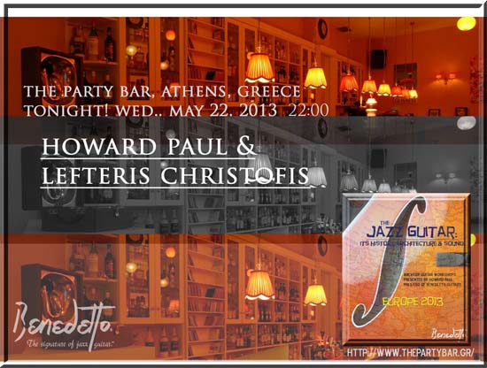 Howard Paul and Lefteris Christofis at The Party Bar Athens GREECE MAY 22, 2013