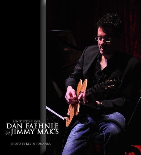 Dan Faehnle on Benedetto Benny guitar at Jimmy Mak's Portand - Photo by Kevin Tomanka
