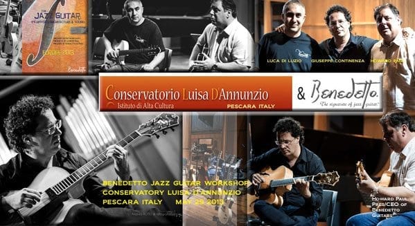 Benedetto Jazz Guitars Workshop Pescara Italy May 29 2013 with Howard Paul, Giuseppe Continenza and Luca di Luzio