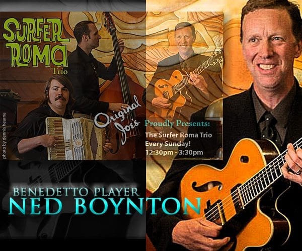 Benedetto Player Ned Boynton with his Bravo model jazz guitar
