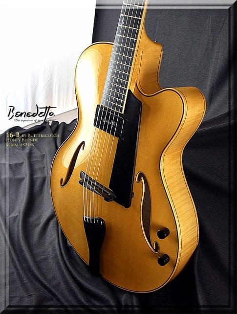 Benedetto 16-B archtop jazz guitar in Butterscotch Honey Blonde - Serial #S2136 Savannah GA - Photo by Stephanie Ward 