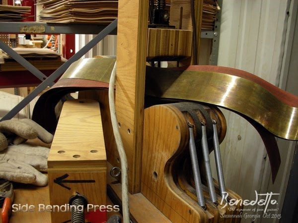 Side Bending Press at Benedetto Guitars Savannah GA 10-2-13 news