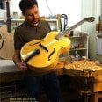 Master Luthier Damon Mailand with Benedetto Sinfonietta S2166 Jan 2014 Savannah GA