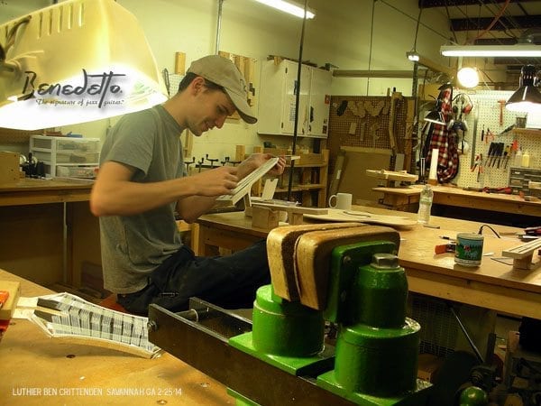 Luthier Ben Crittenden White Wood Benedetto Guitars Savannah 2-25-14 cb news