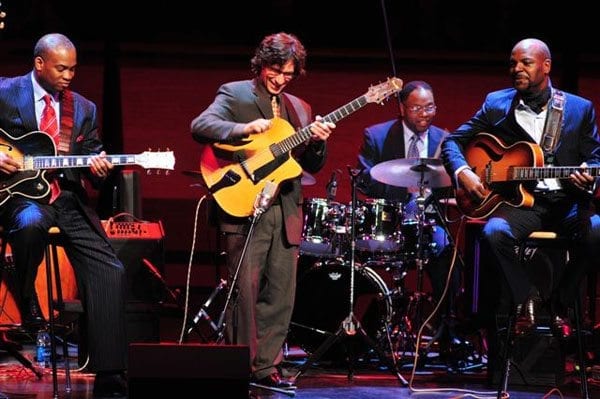 Frank Vignola with Benedetto guitar at Django-Charlie Christian Tribute Jazz at Lincoln Center 2008
