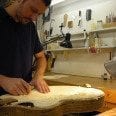 Master Luthier Damon Mailand carves Vinodetto VIII 9-9-2014 Benedetto Guitars Savannah GA
