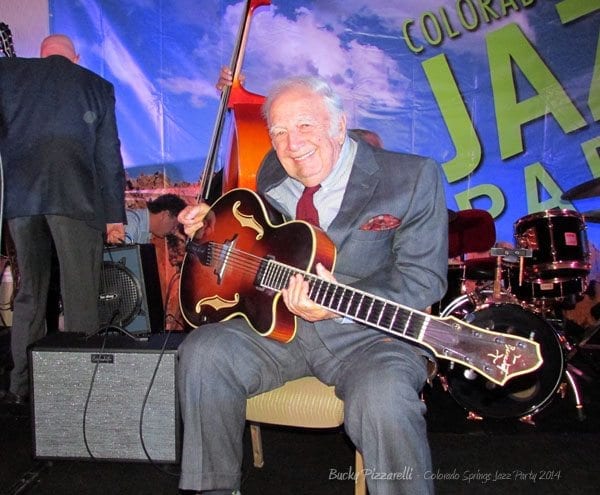 Bucky Pizzarelli and Benedetto Carino-12 amp at 2014 Colorado Springs Jazz Party 
