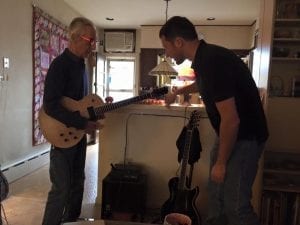 Pat Martino Oct 2015 new guitar with Damon Mailand